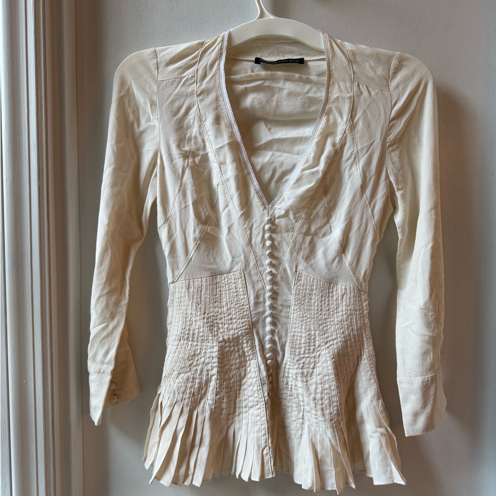 Balenciaga Ivory Silk Blouse
